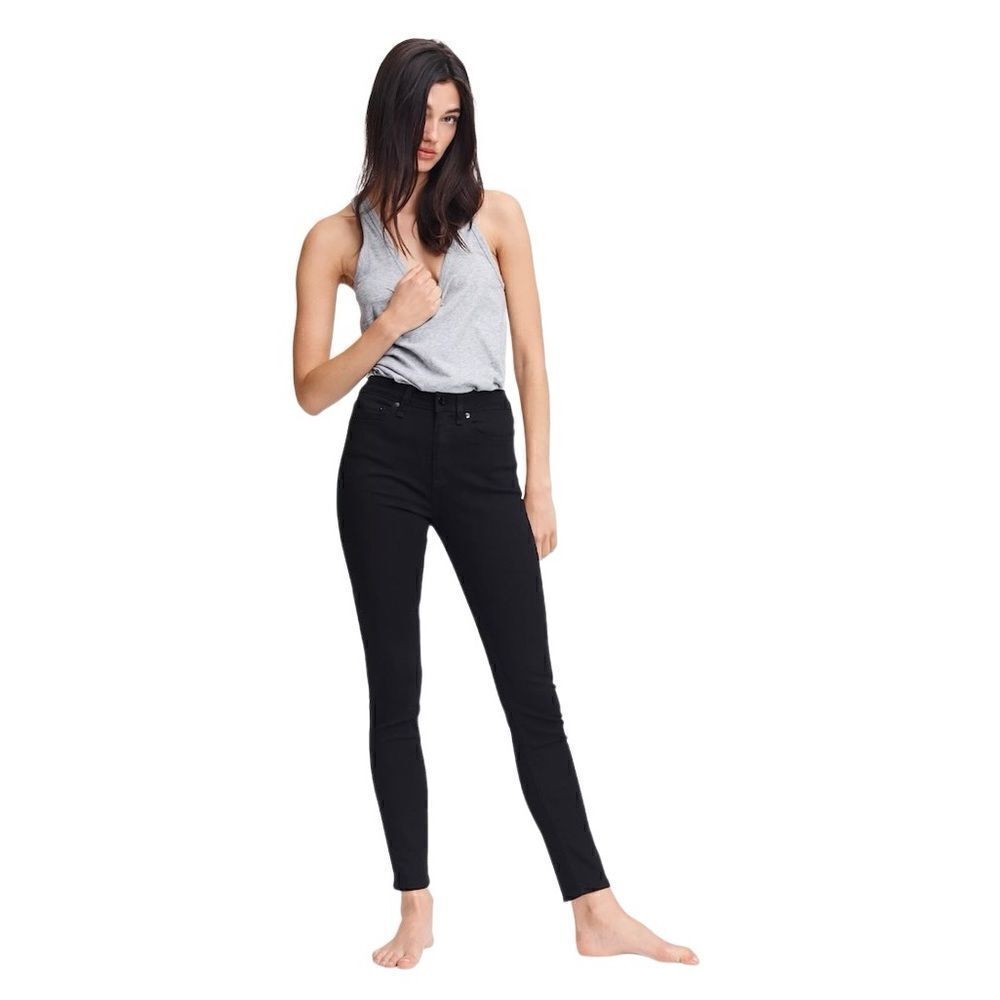 Rag & Bone Nina High Rise Ankle Skinny Denim Jeans Black 30